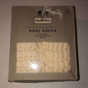 Hunter Short Roped Boot Socks in Hunter White - Size Medium Women's Shoe 5-7